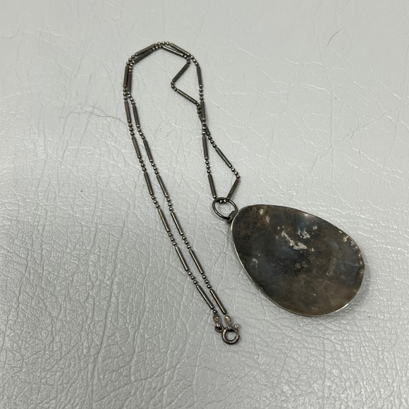Vintage Shulamit Mixed‎ Metal Necklace Sterling and Copper Statement Pendant